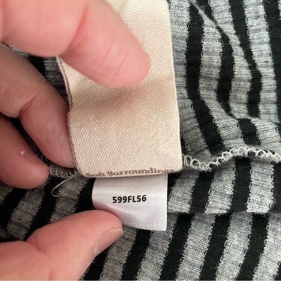 SOFT SURROUNDINGS SMALL Ryley Stripe Maxi Dress Stretch Diagonal Long Sleeve - Picture 9 of 9